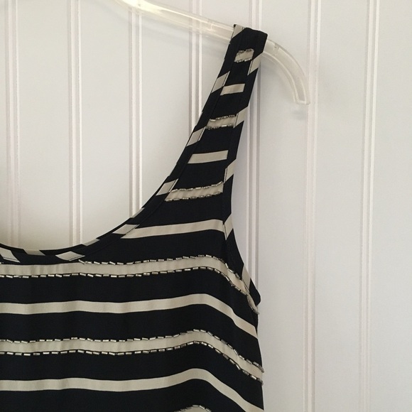 Club Monaco Silk Striped Tank Dress with Sequin Detail Size Extra Small - Picture 3 of 11